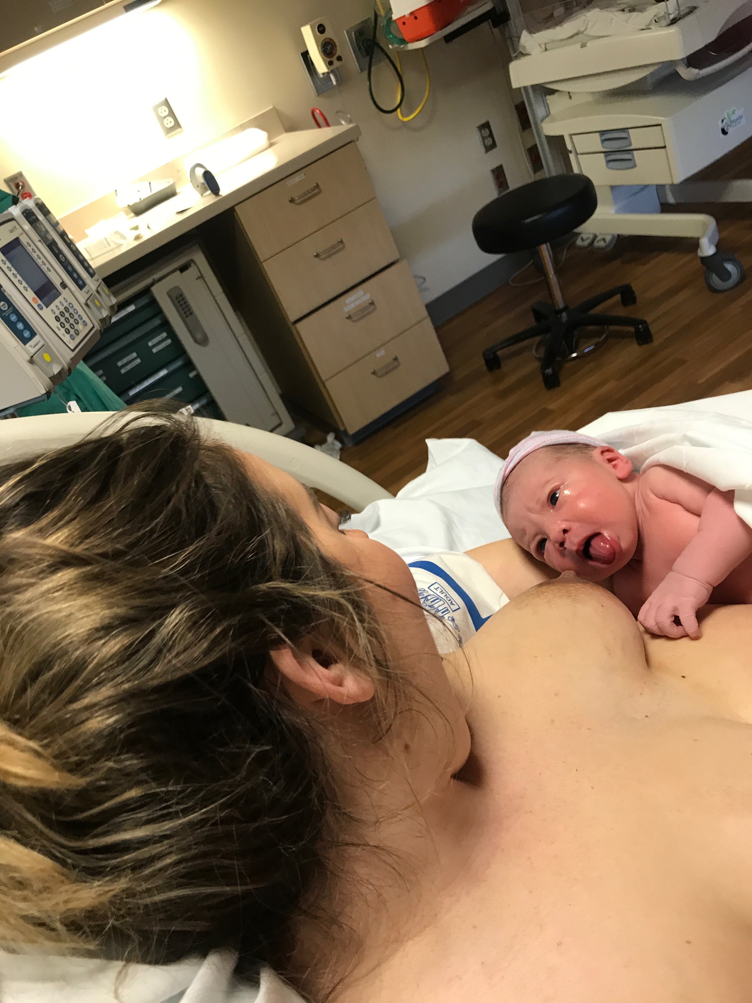 Silas's first breastfeeding