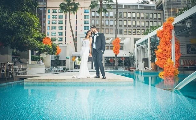 Love a stunning location for our signature look - poolside at The Ivy with Sabena and Anthony 
@macdougallphotography 
@hairbyjaala
@Jahmakeupstudio

Dress by: @georgeelsissa Elissa&rsquo;s

@norman_hasham @timeofourlivesevents 
@merivaleweddings 
#weddingdress #sydneywedding #bride #springweddings #poolside #bridalgown #brideandgroom #sydneyweddingvenue #sydneyweddingphotography #goldenhour