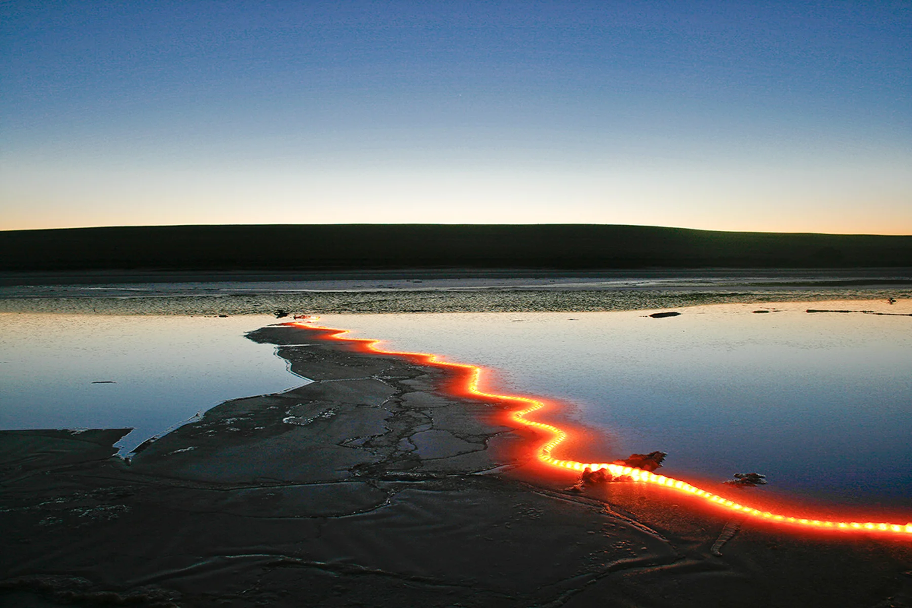 Land mass at dusk