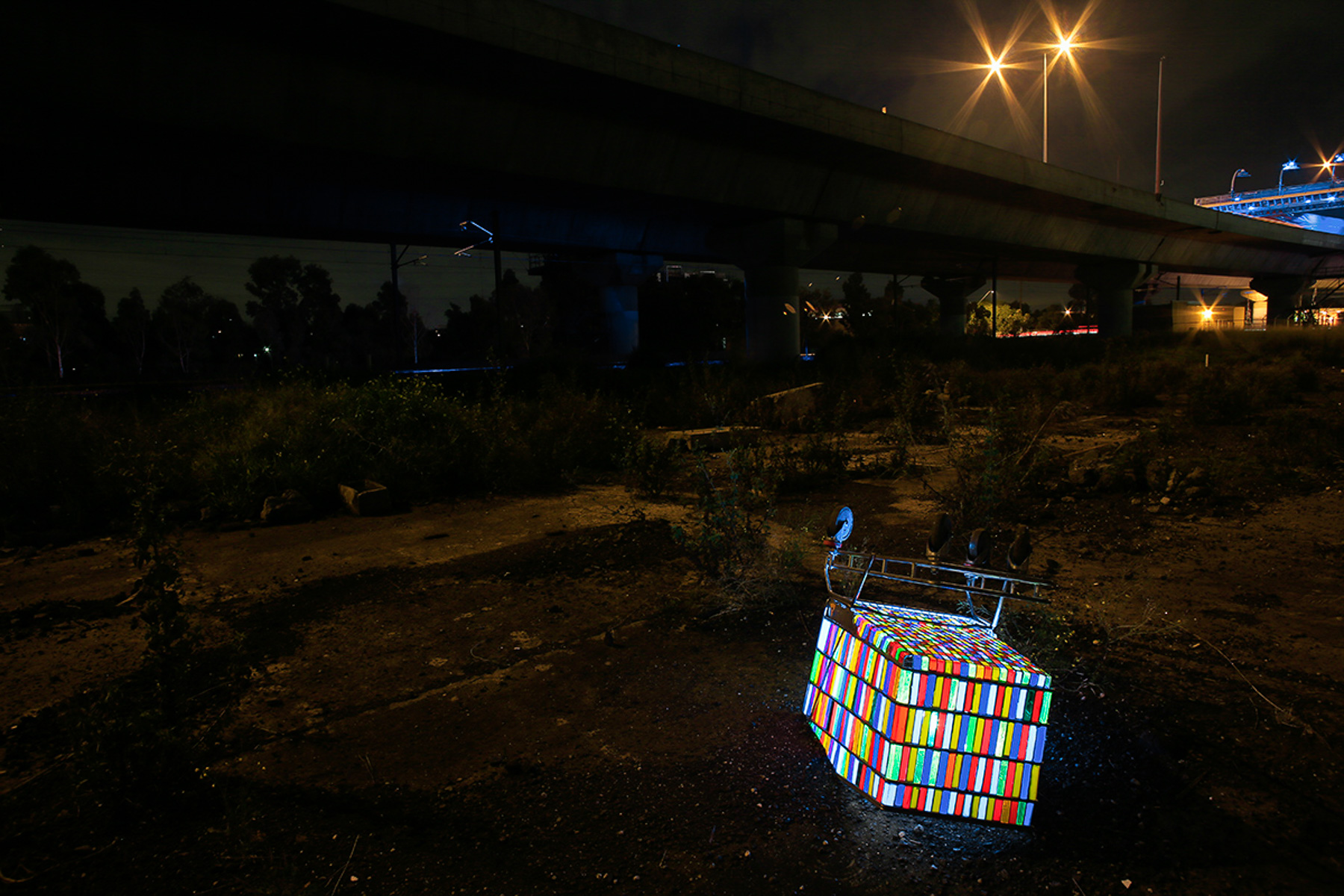 “Your Sense of Abandonment” 2012 Shopping trolley, perspex, light Flemington, Melbourne