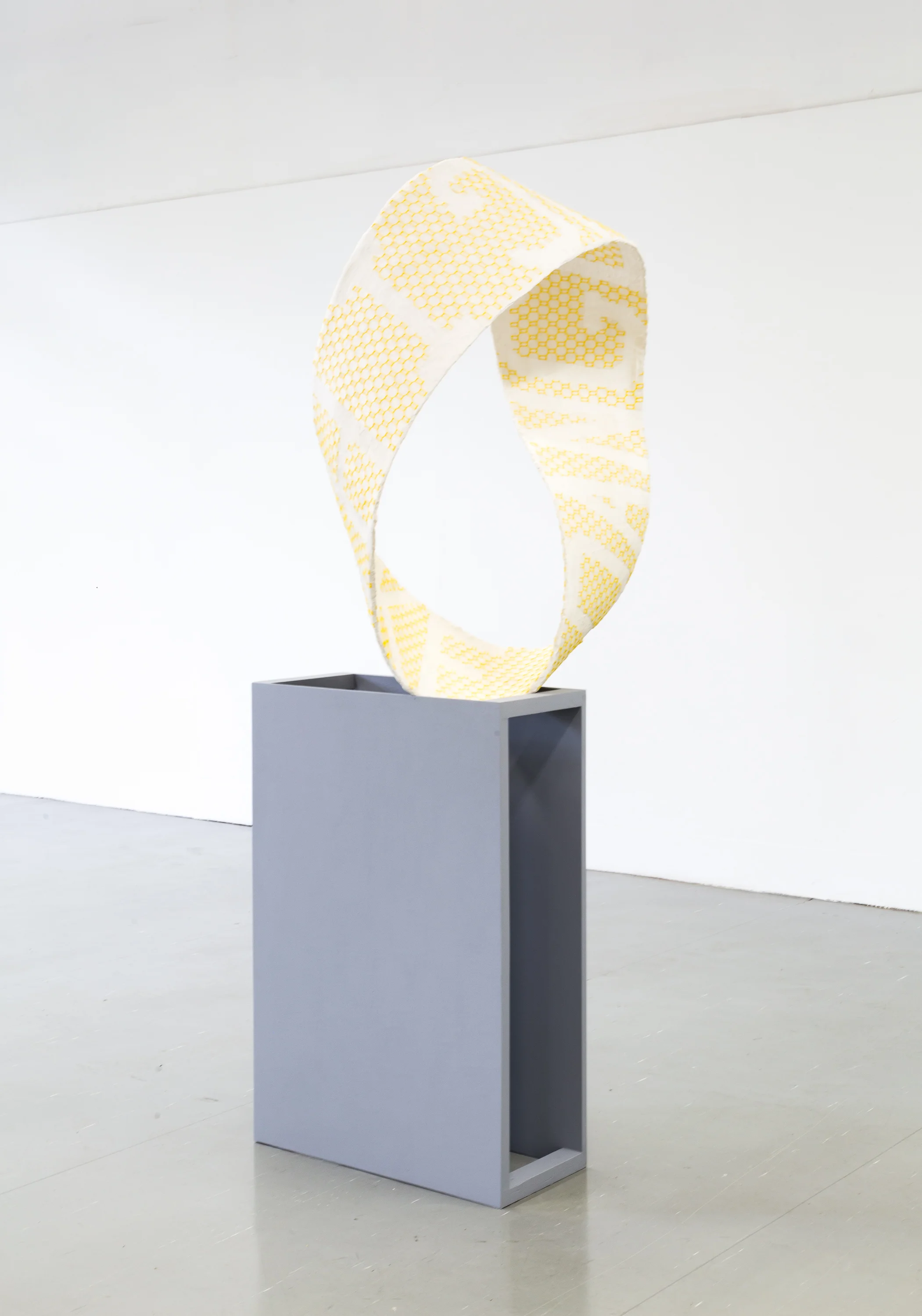 Figure in the Round (Möbius) , Andrew Atchison, 2018, plaster, silk, mixed media, irregular dimensions.