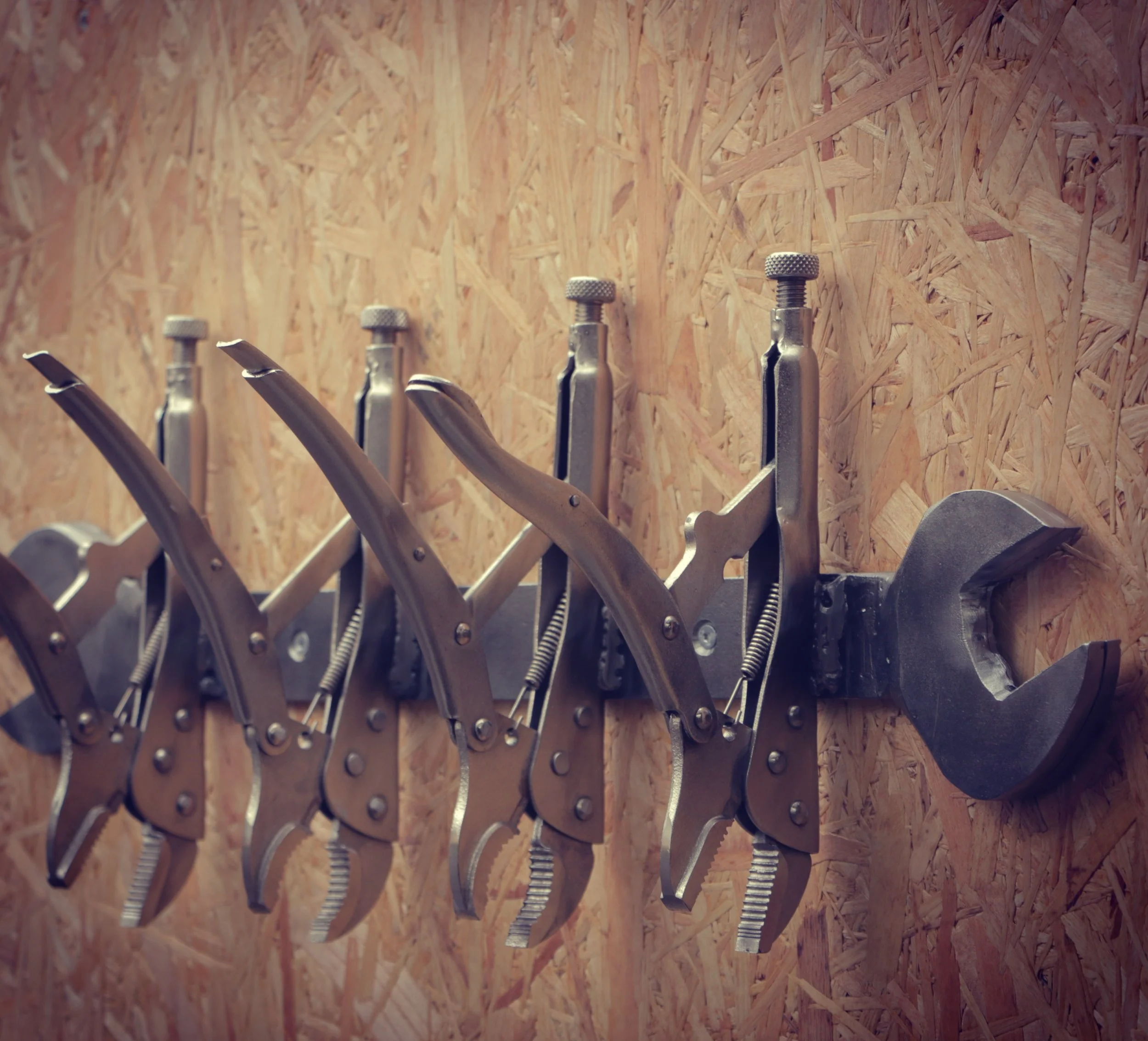 Making a vise grip coat rack