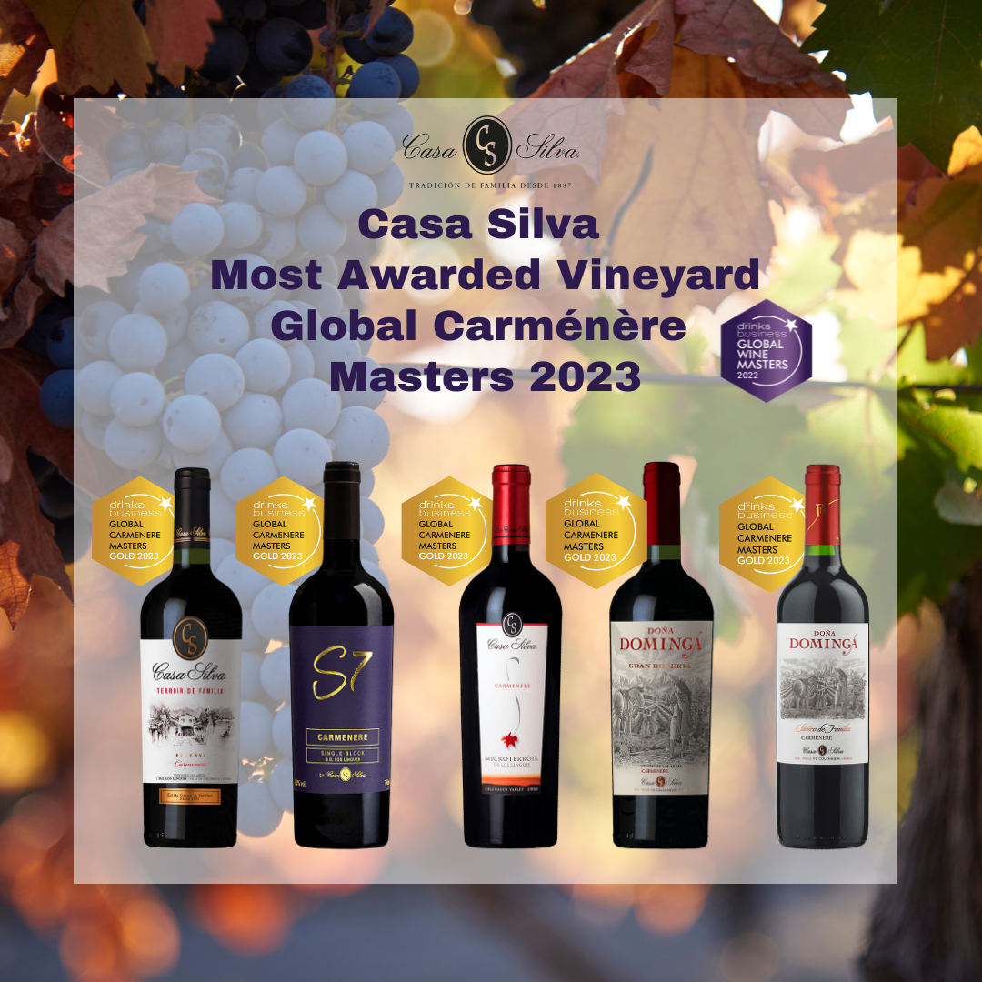 CASA SILVA IS THE MOST AWARDED WINERY IN PRESTIGIOUS GLOBAL COMPETITIONS WITH 5 GOLD MEDALS