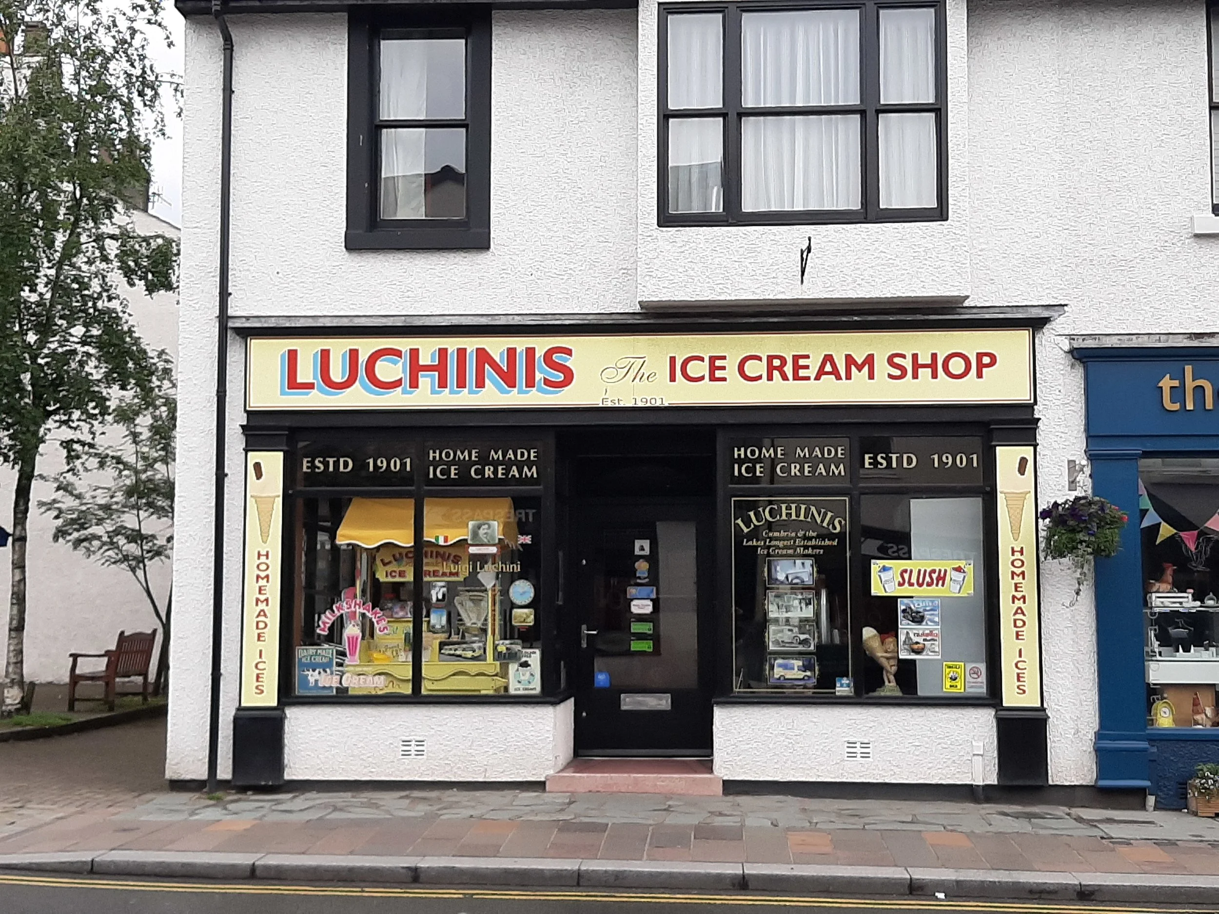Luchini Luchini’s is the oldest ice-cream manufacturer in Cumbria and the Lake District. We have a traditional Italian ice-cream shop which offers many flavours. You are welcome to enjoy our sundaes, hot waffles, delicious milkshakes, slush drinks, tea, coffee and much more. Now in its fourth generation, we are very proud to be serving ice-cream using grandfather Luigi’s original recipe and locally sourced quality ingredients. 1 Tithebarn Street, Keswick, CA12 5ED 017687 73668