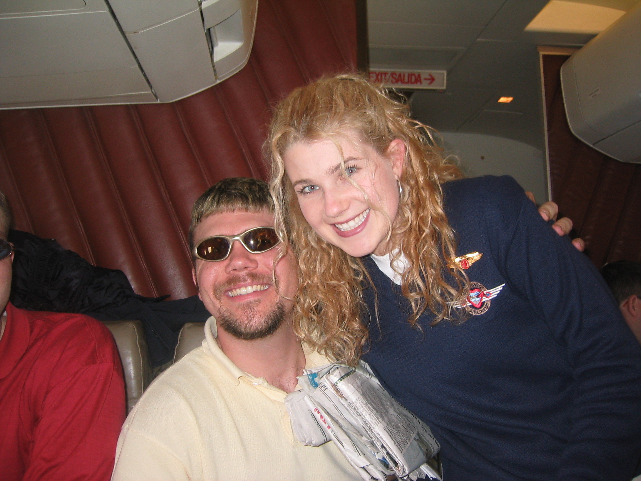 Vegas2003_TDew & Attendant  - Airplane.JPG