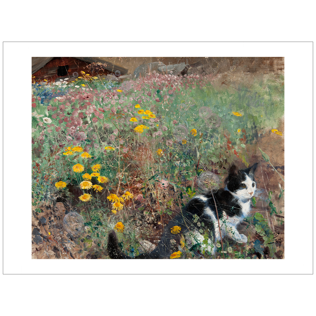 Liljefors Cat in a Flowery Meadow 1887.png
