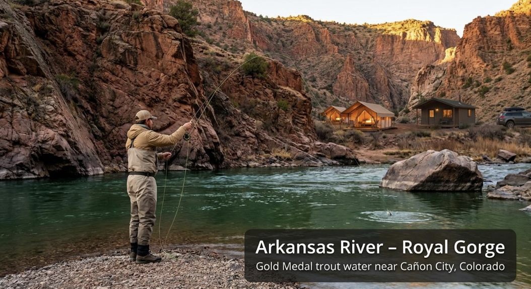 Fishing at Arkansas River, Royal Gorge