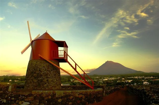 A traditional windmill in Madalena, Azores