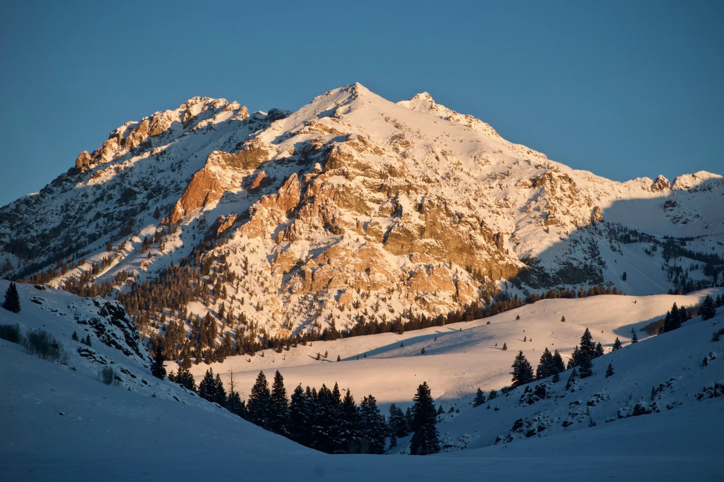 A snowy mountain in idaho