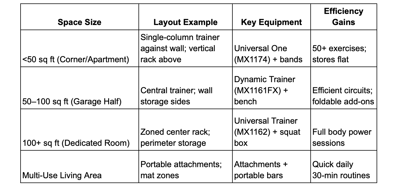 Workout Equipment Space Considerations