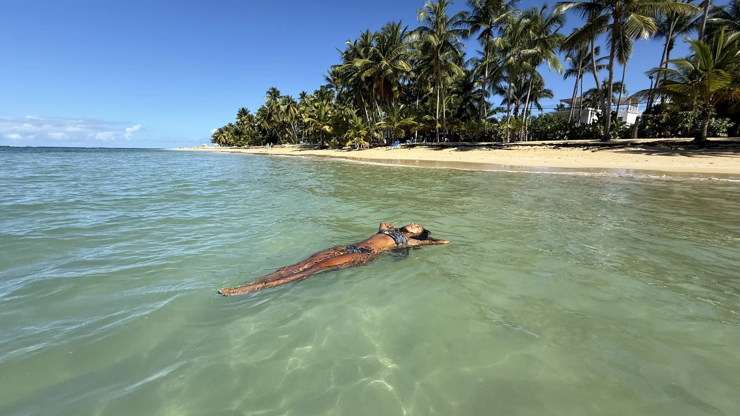 Floating in the sea in Las Terrenas, Dominican Republic