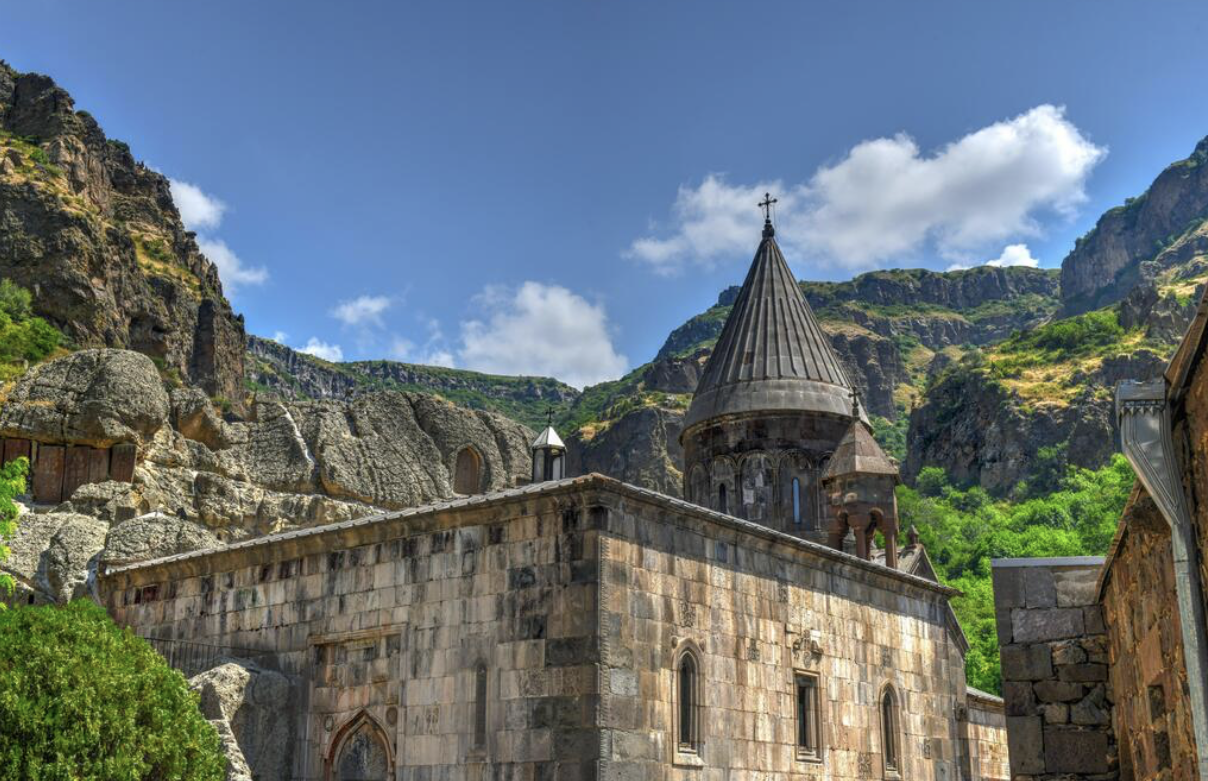 An ancient monastery in the mountains of Armenia