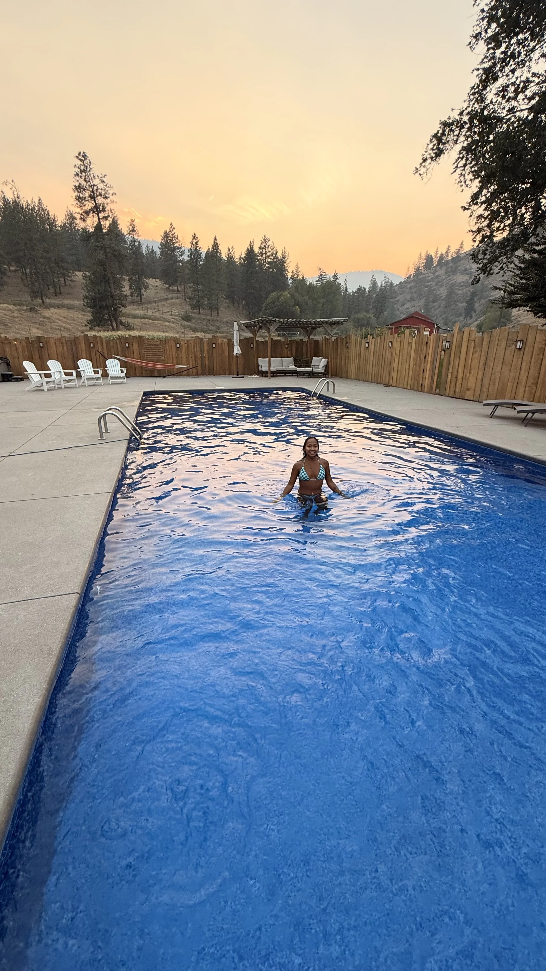 The heated pool at Grasslands Oasis