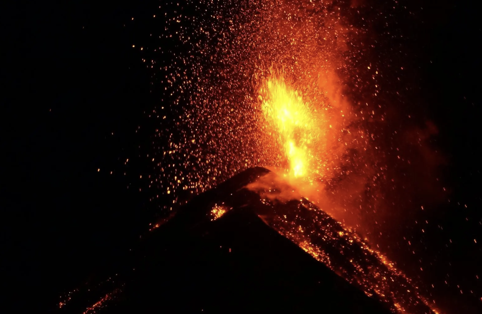 A volcanic eruption