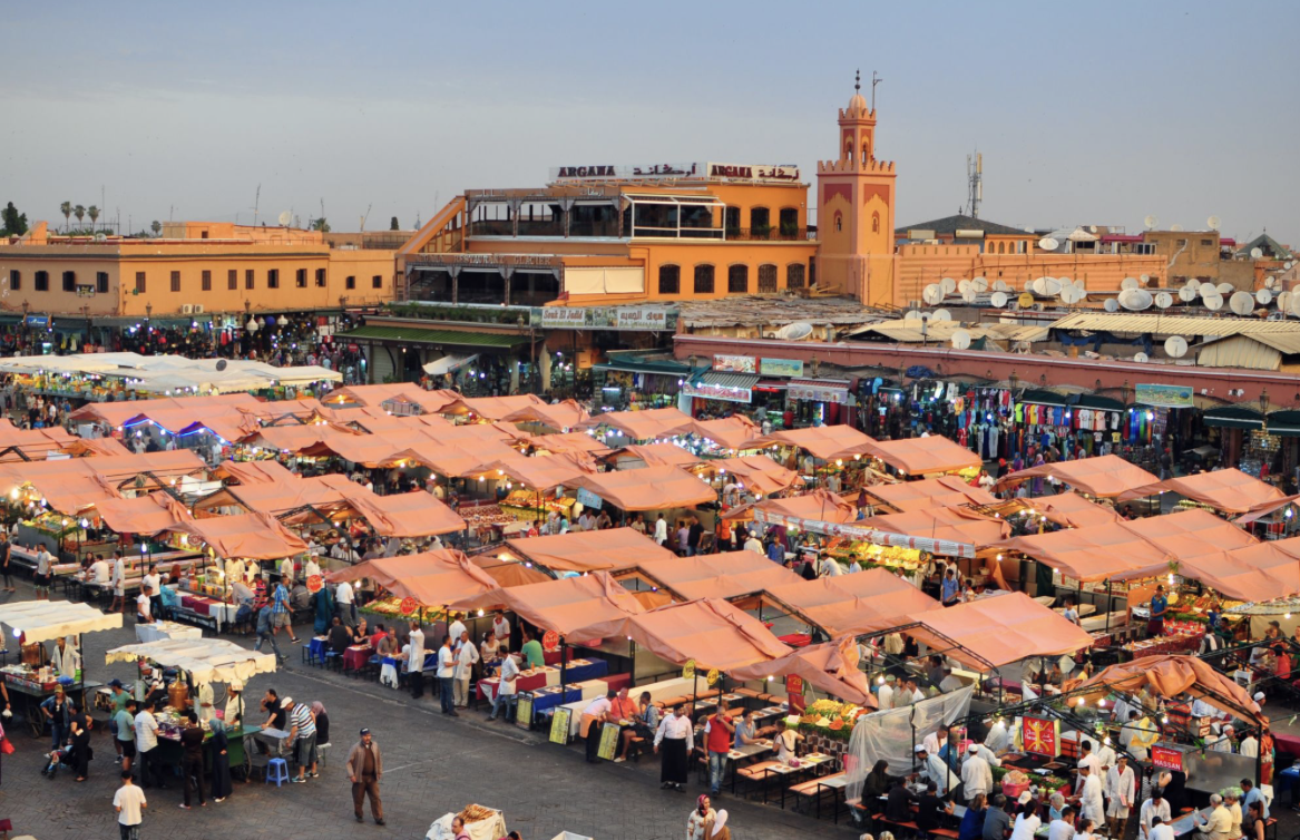 a market in marrakech, morocco