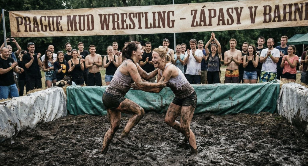 Prague Mud Wrestling official event booking page screenshot