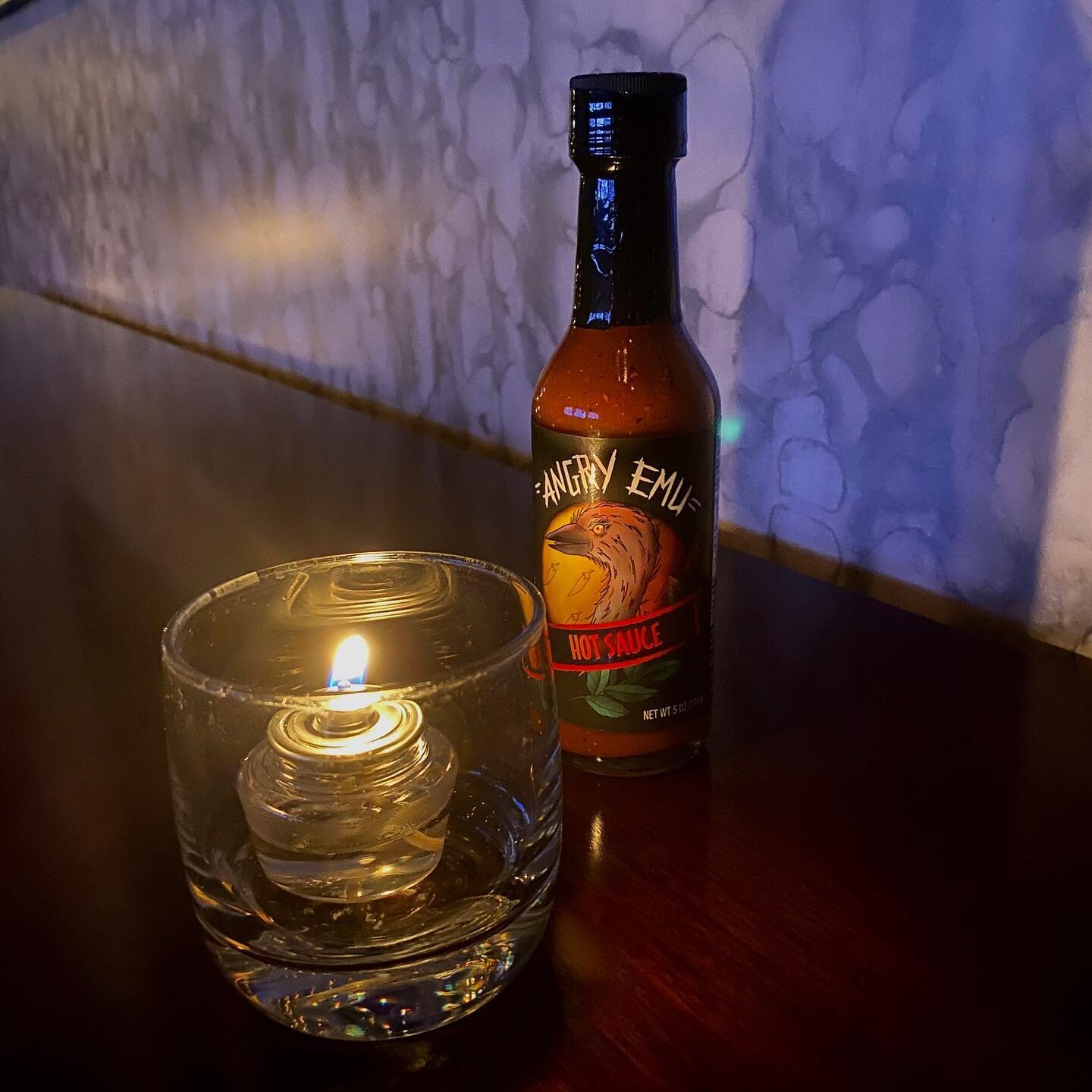 Don&rsquo;t forget the Hot sauce for your next romantic dinner #angryemu #hotsauce
