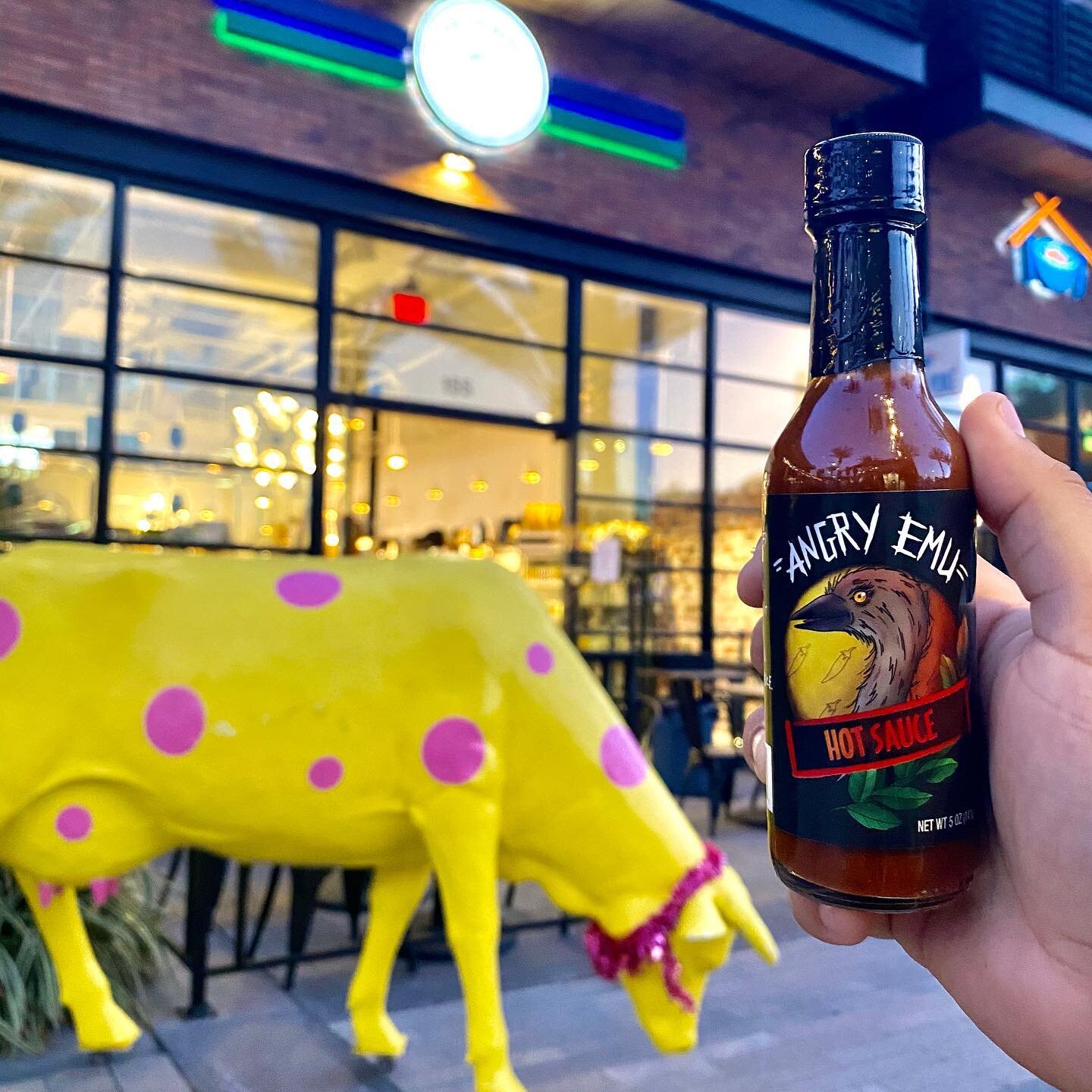 Angry Emu&rsquo;s Hot Sauce is now available at @onthemarkpalmsprings stop in and get your bottle! #hotsauce #palmsprings #newproduct #smallbusiness #onthemarkpalmsprings