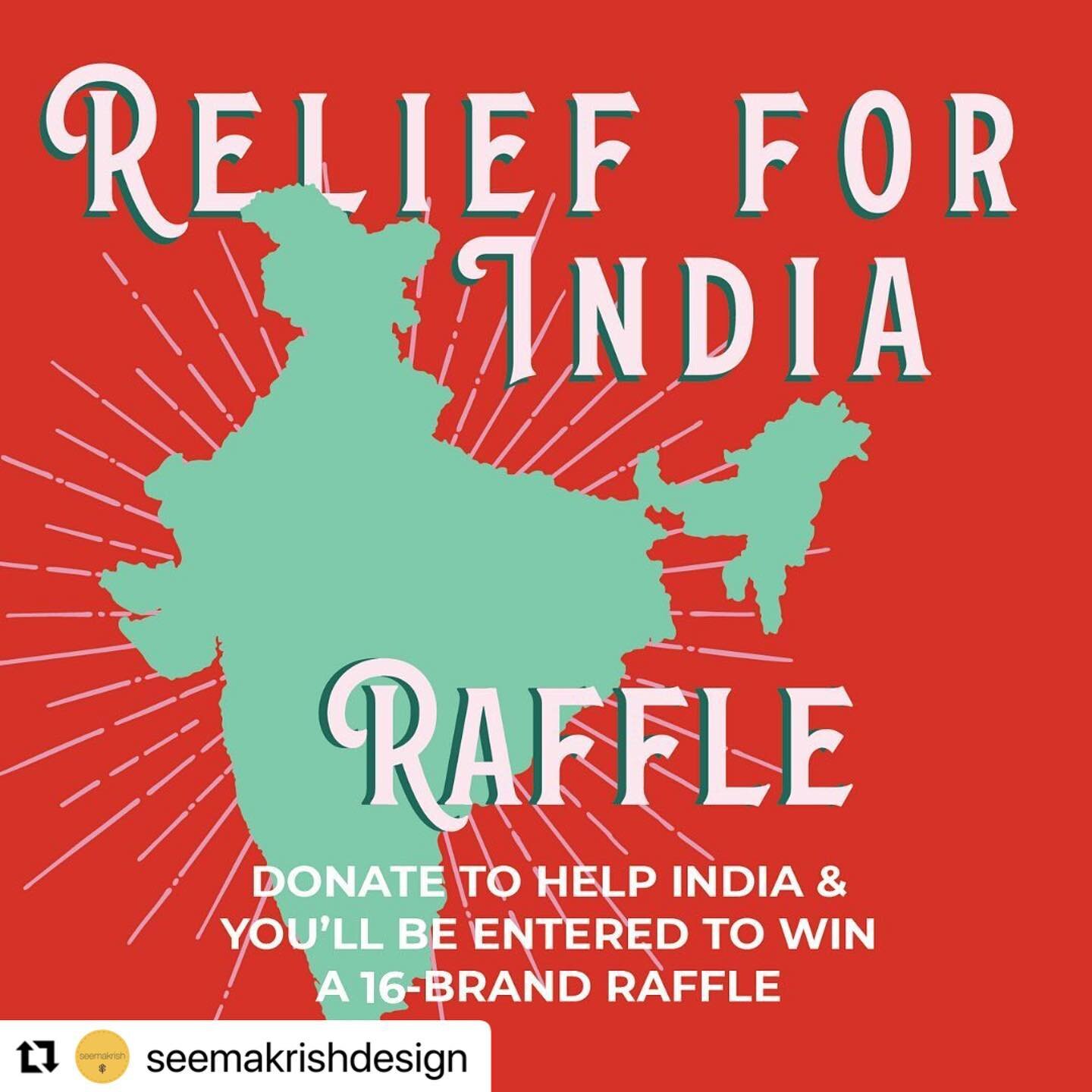 Raffle (featuring several of my brilliant guests) ends Friday - I know many have already found ways to contribute but think of this one as a bonus - with the possibility of a wonderful gift thrown in! #Repost @seemakrishdesign with @make_repost

RELI