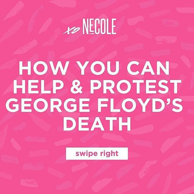 Thanks to @xonecole for this list of things you can do right now! ⁣
Visit their page and click the 🔗 in their bio for more information. #GeorgeFloyd #SayTheirName #WeWantJustice #BlackLivesMatter