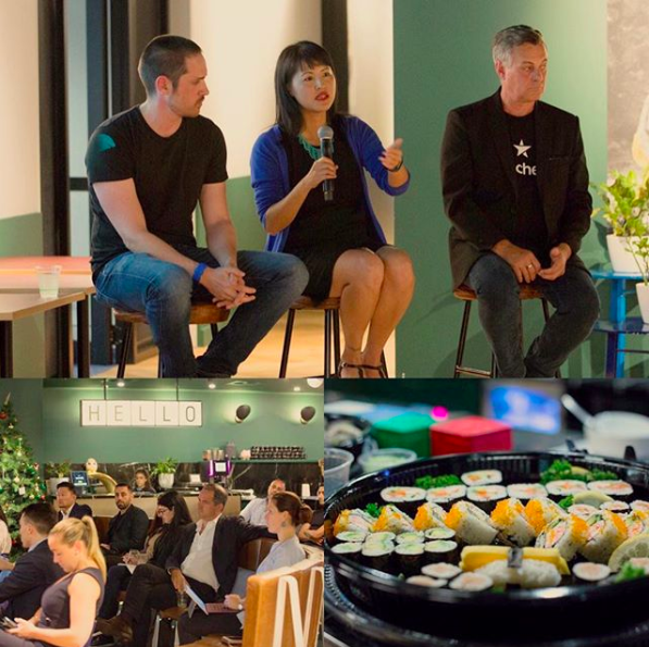 Lucy on the WeWork panel talking about Blockchain can affect and improve the marketing and advertising industries, November 2018