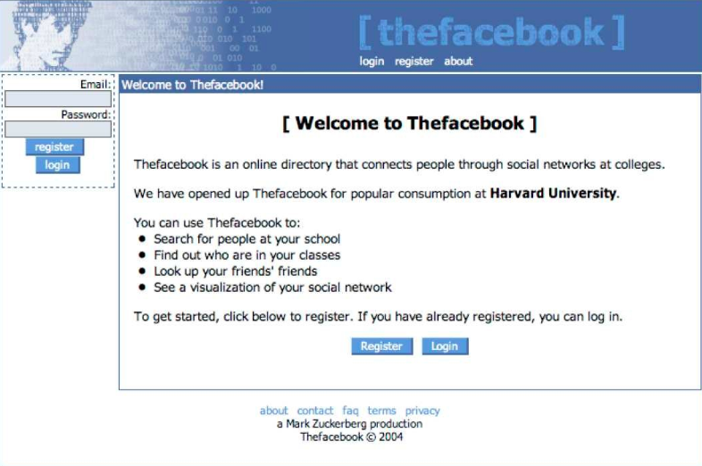 The original Facebook - simple yet effective