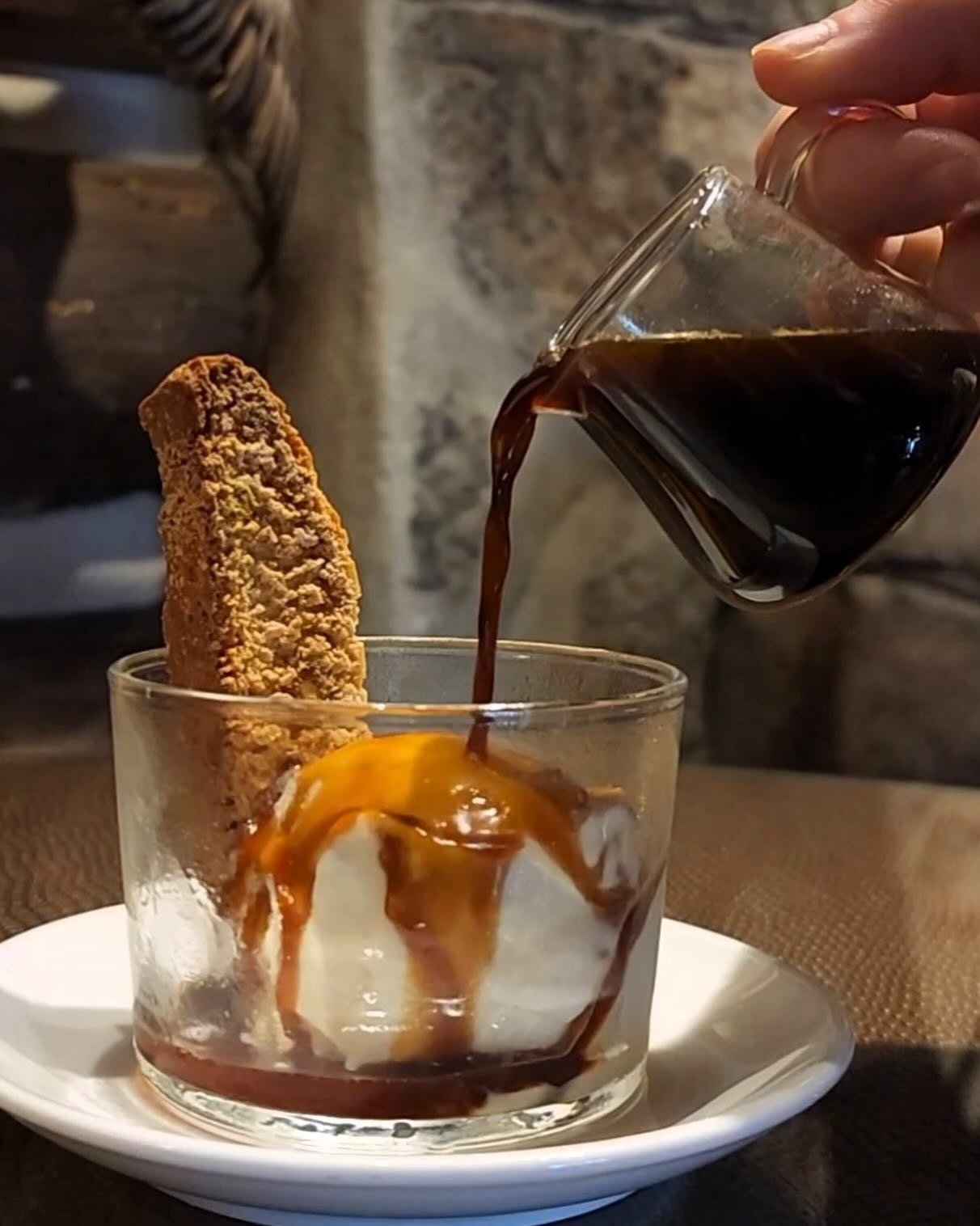 &ldquo;Affogato &lsquo;bout any worries sipping on this delicious boozy combination!&rdquo;. Pop over to the Lodge and taste our Bourbon, Anejo Tequila, and Aged Rum versions! #lodgestyle #affogato #startwithdessert