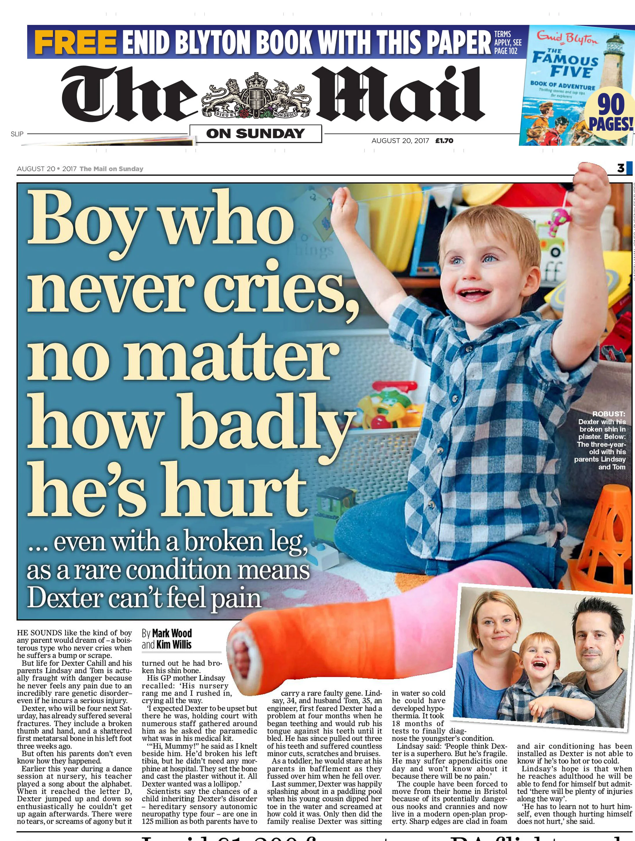 The Little Boy Who Can't Feel Pain