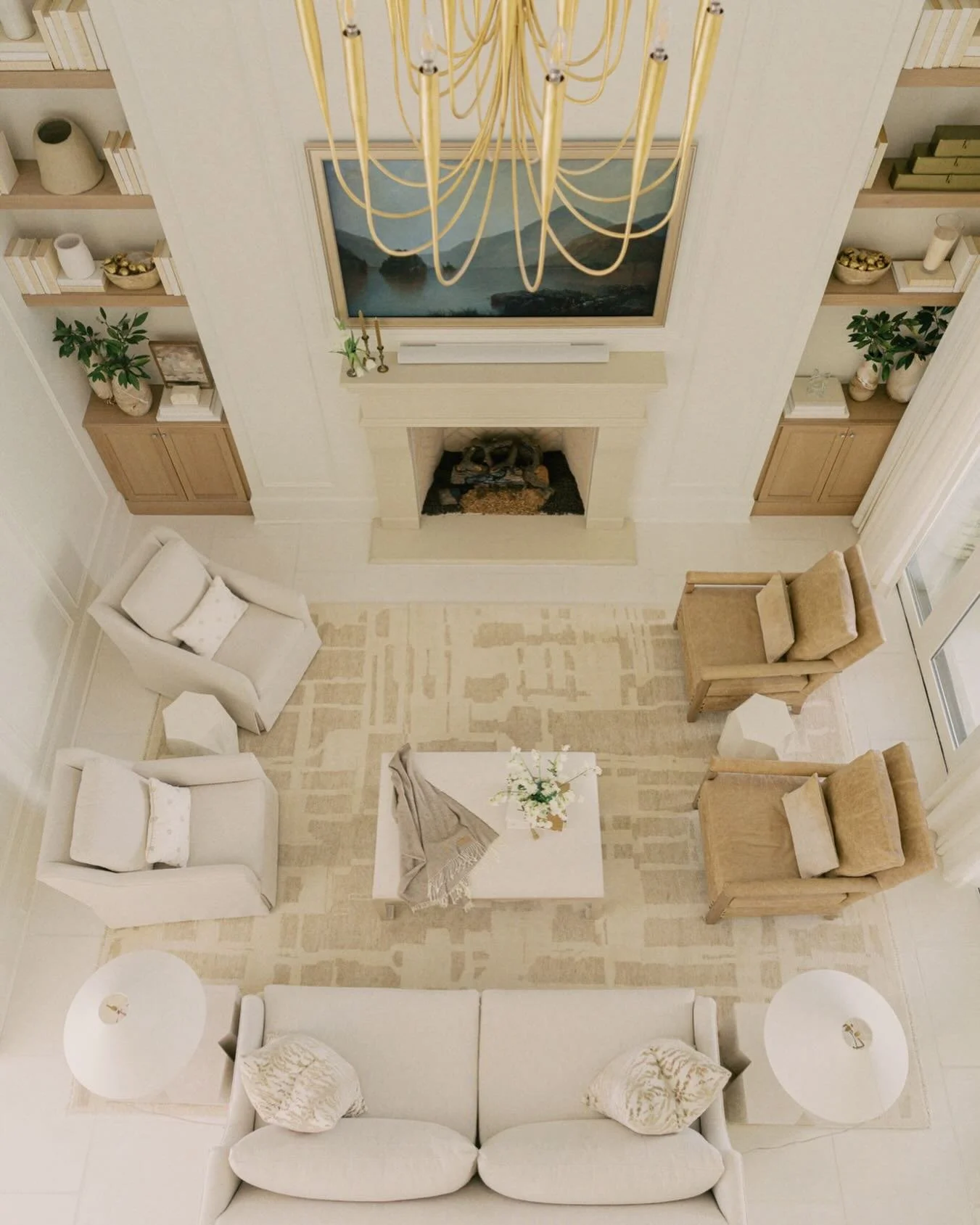 Bird&rsquo;s-eye view 🤍
.
.
.
#livingroom #interiordesign #happymonday