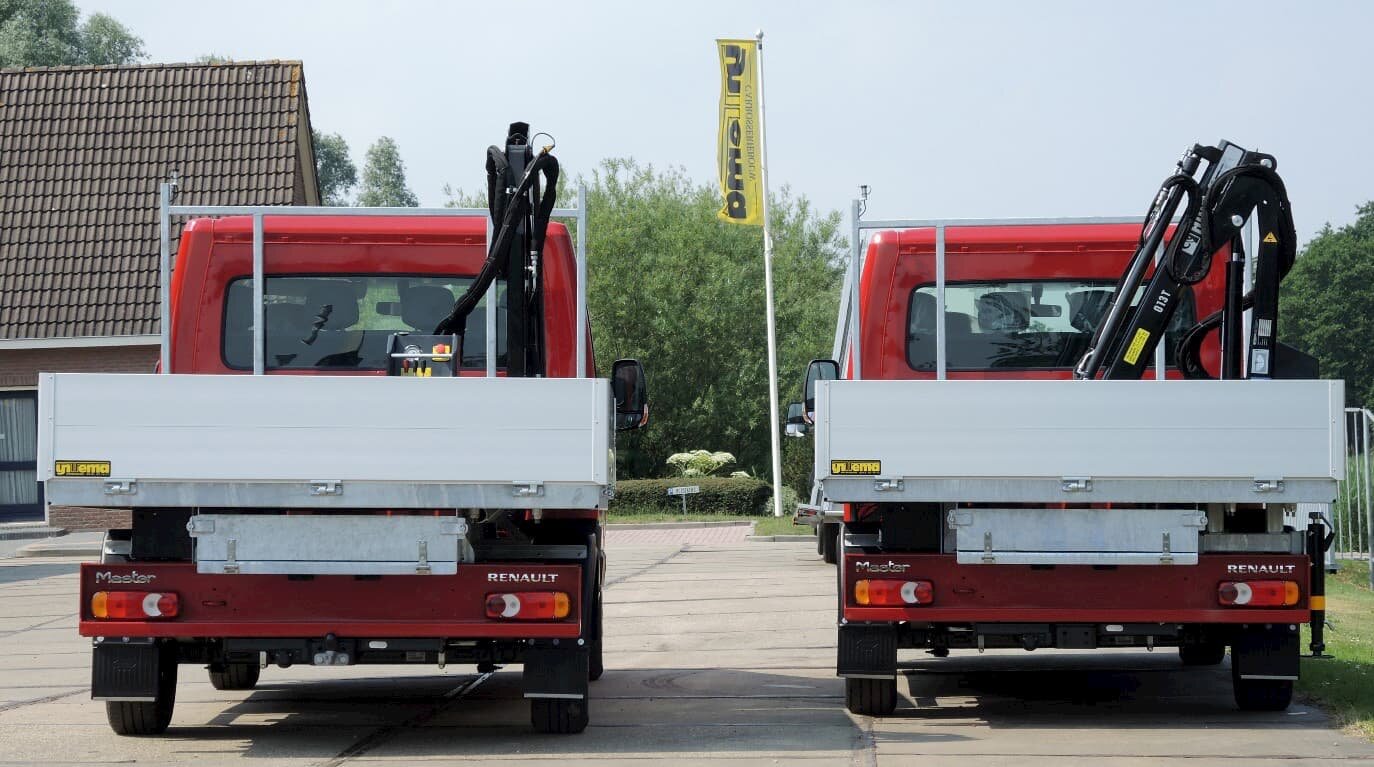 Open laadbakken, achteraanzicht