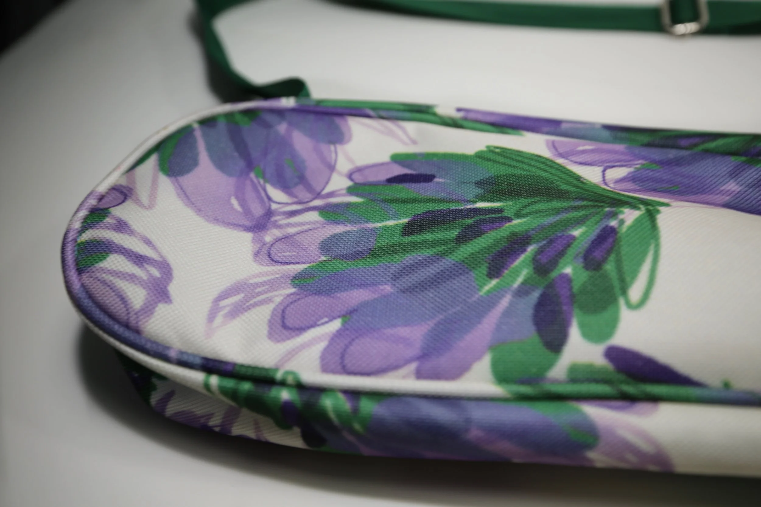 Purple Green Flower Tennis Bag