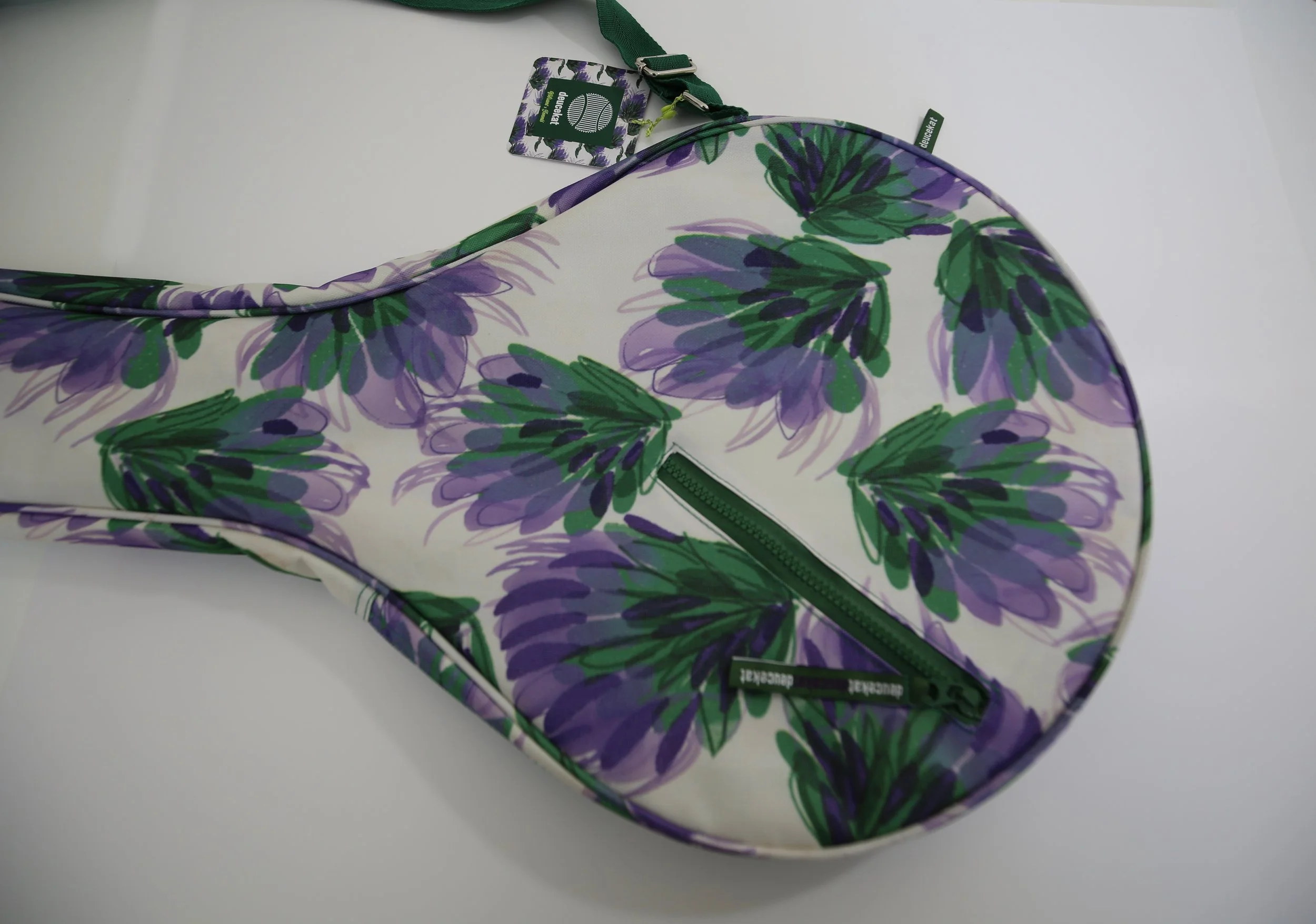 Purple Green Flower Tennis Bag