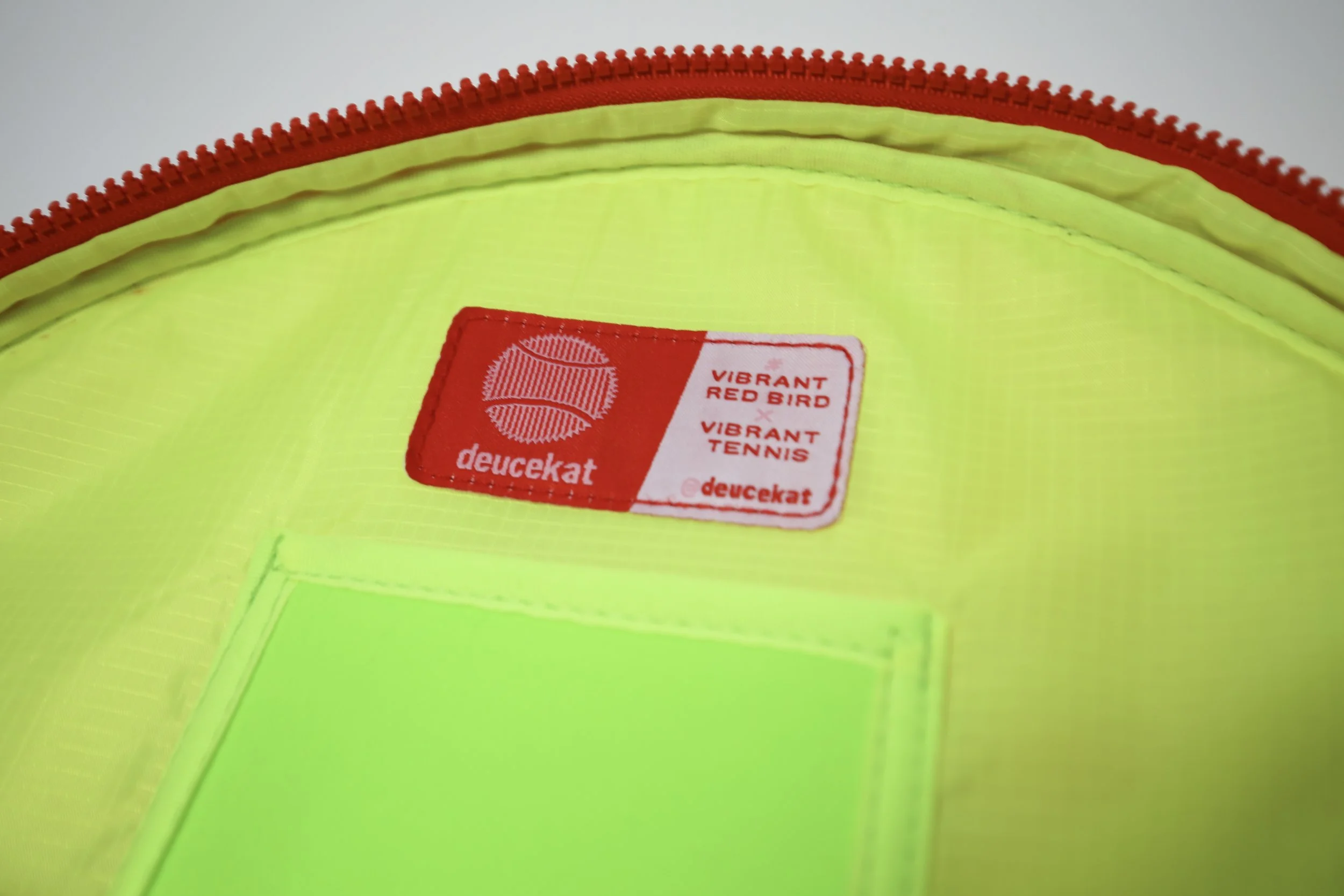 inside view of deucekat tennis bag