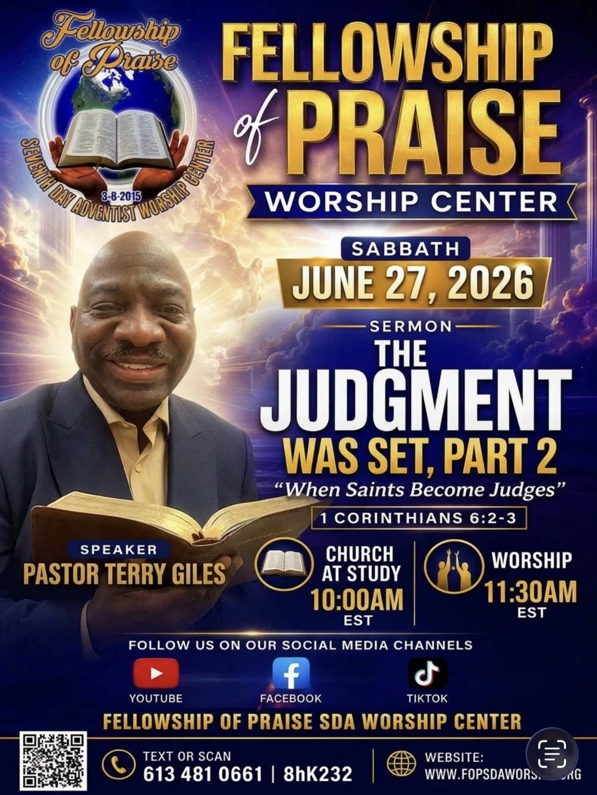 THE JUDGMENT WAS SET, PART 2 - Speaker: Pastor Terry Giles