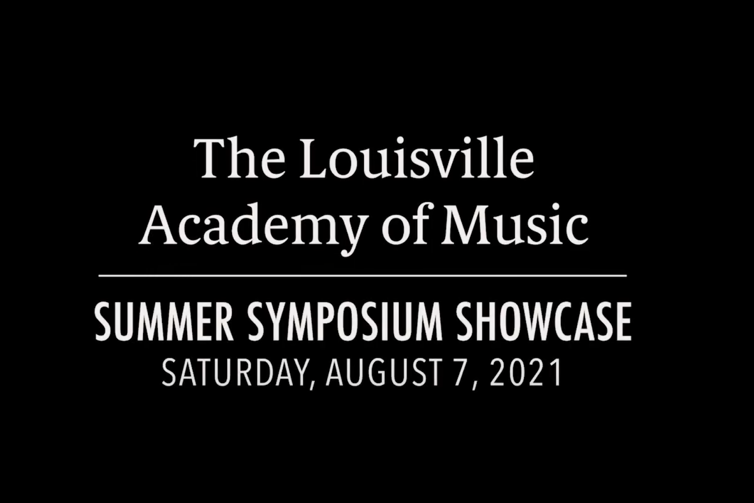 Summer Symposium Showcase