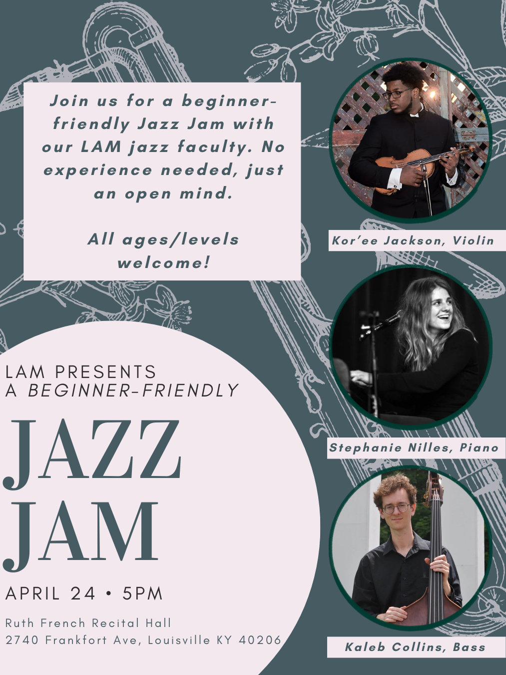 Beginner-Friendly Jazz Jam w/LAM Faculty: Come Join Us!