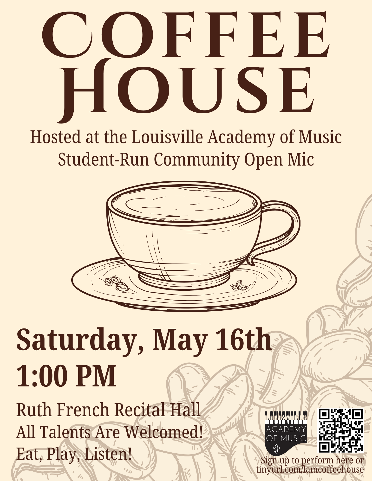 Student-Ran Community Coffee House! Sign up today!