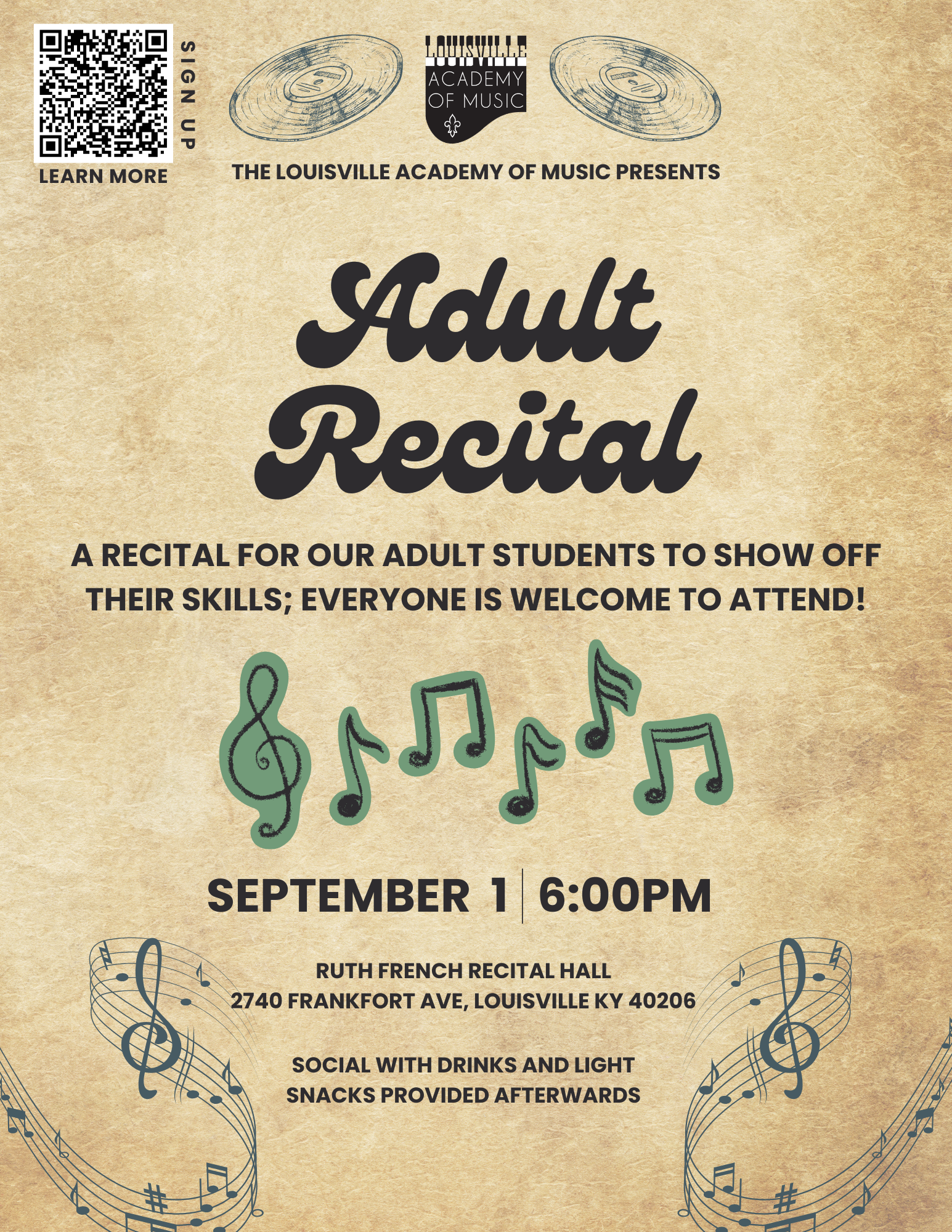 LAM Adult Student Recital: Free and Open to the Public!