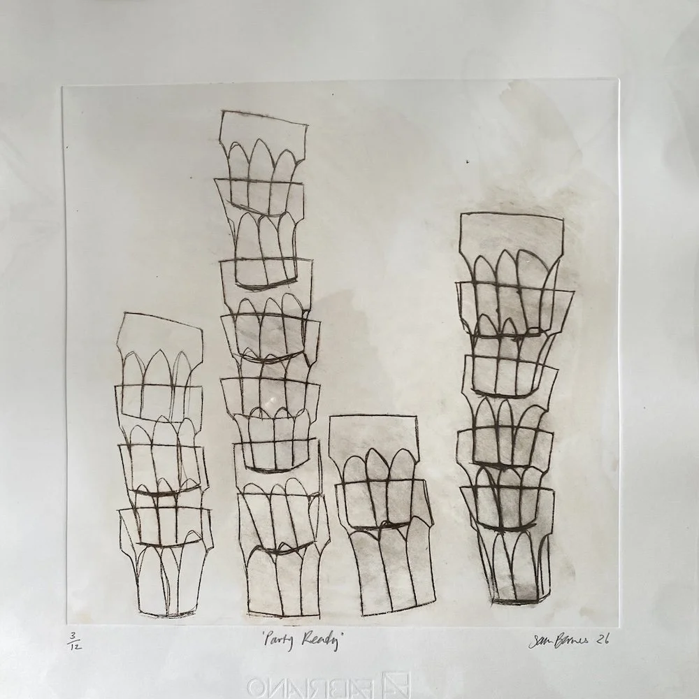 'Party Ready'. Large Drypoint Print by Samantha Barnes 4 copy.JPG