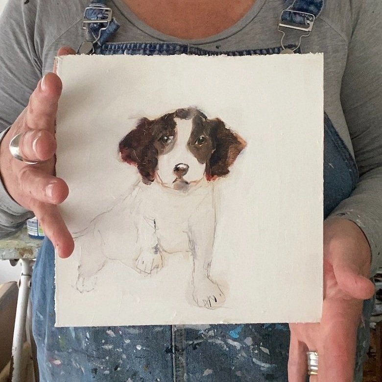 Spaniel Painting A Dog A Day by Samantha Barnes Artist