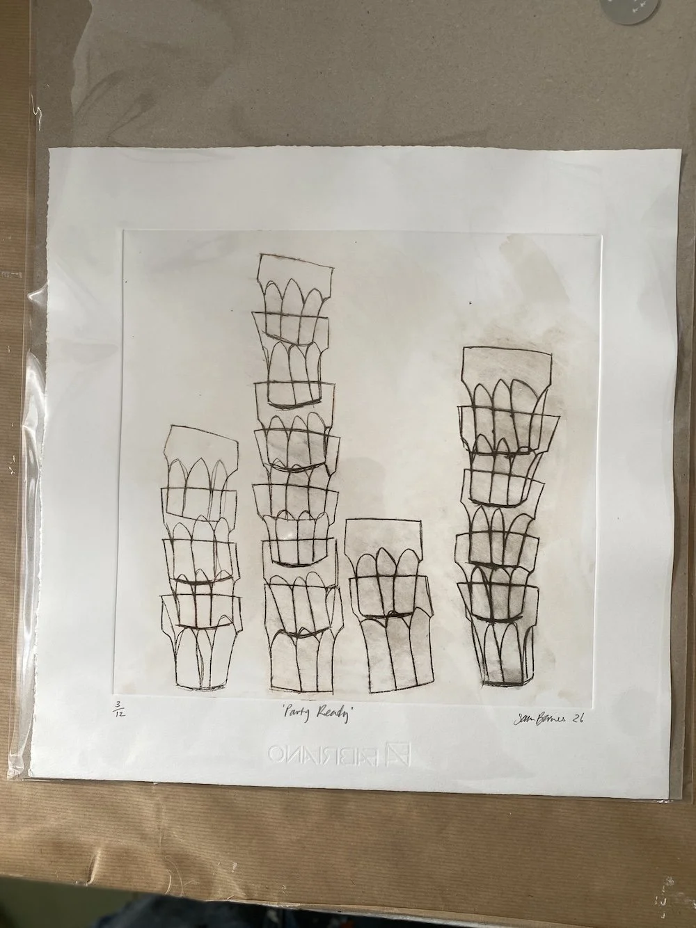 'Party Ready'. Large Drypoint Print by Samantha Barnes 3 copy.JPG