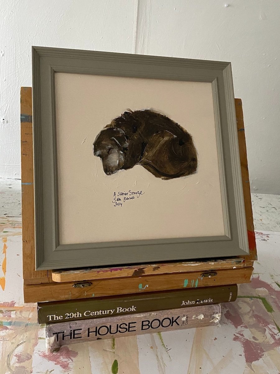 Senior Chocolate Brown Labrador Painting A Dog A Day by Samantha Barnes Artist