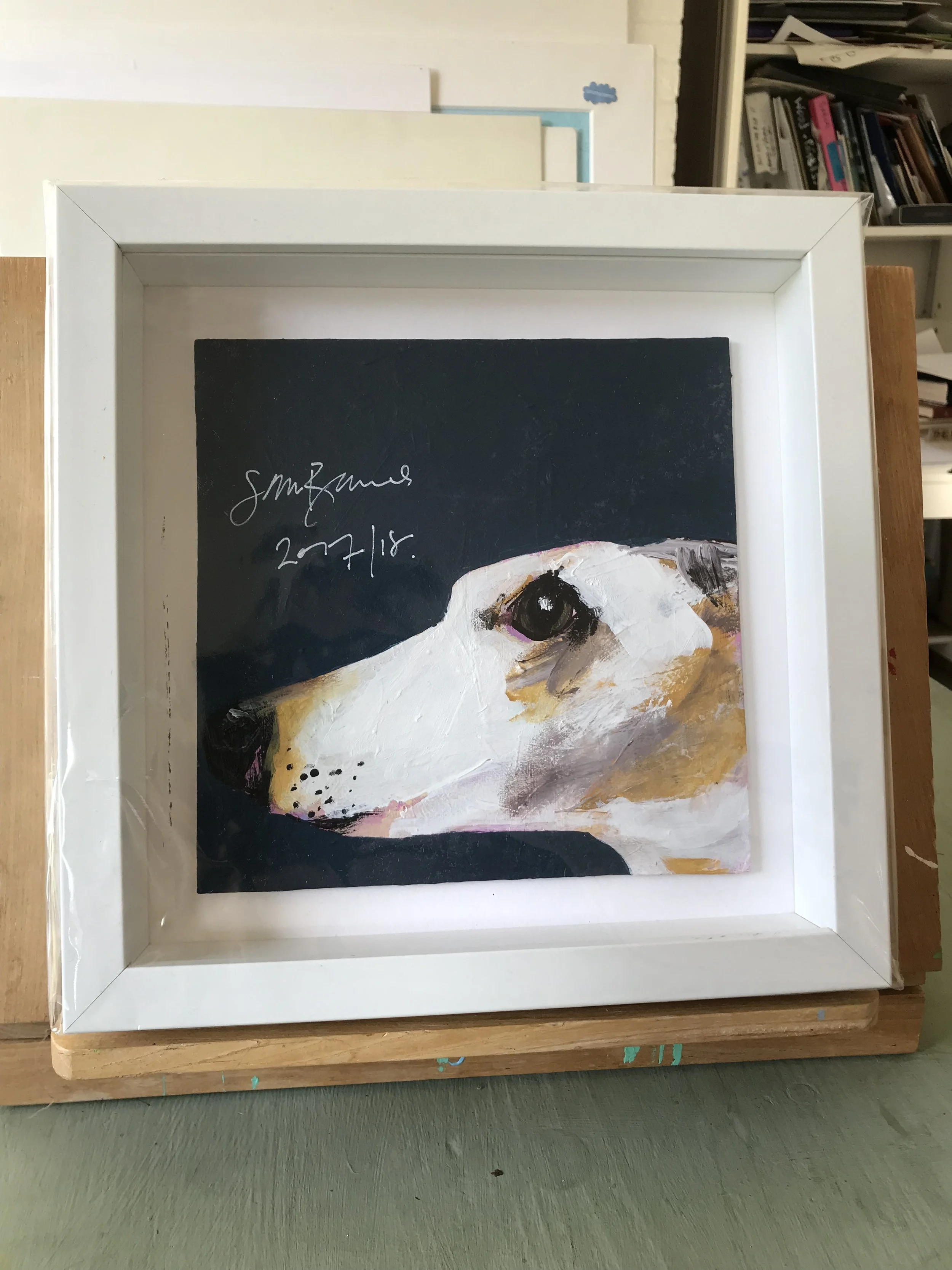 'Whippet'  Original Framed Painting