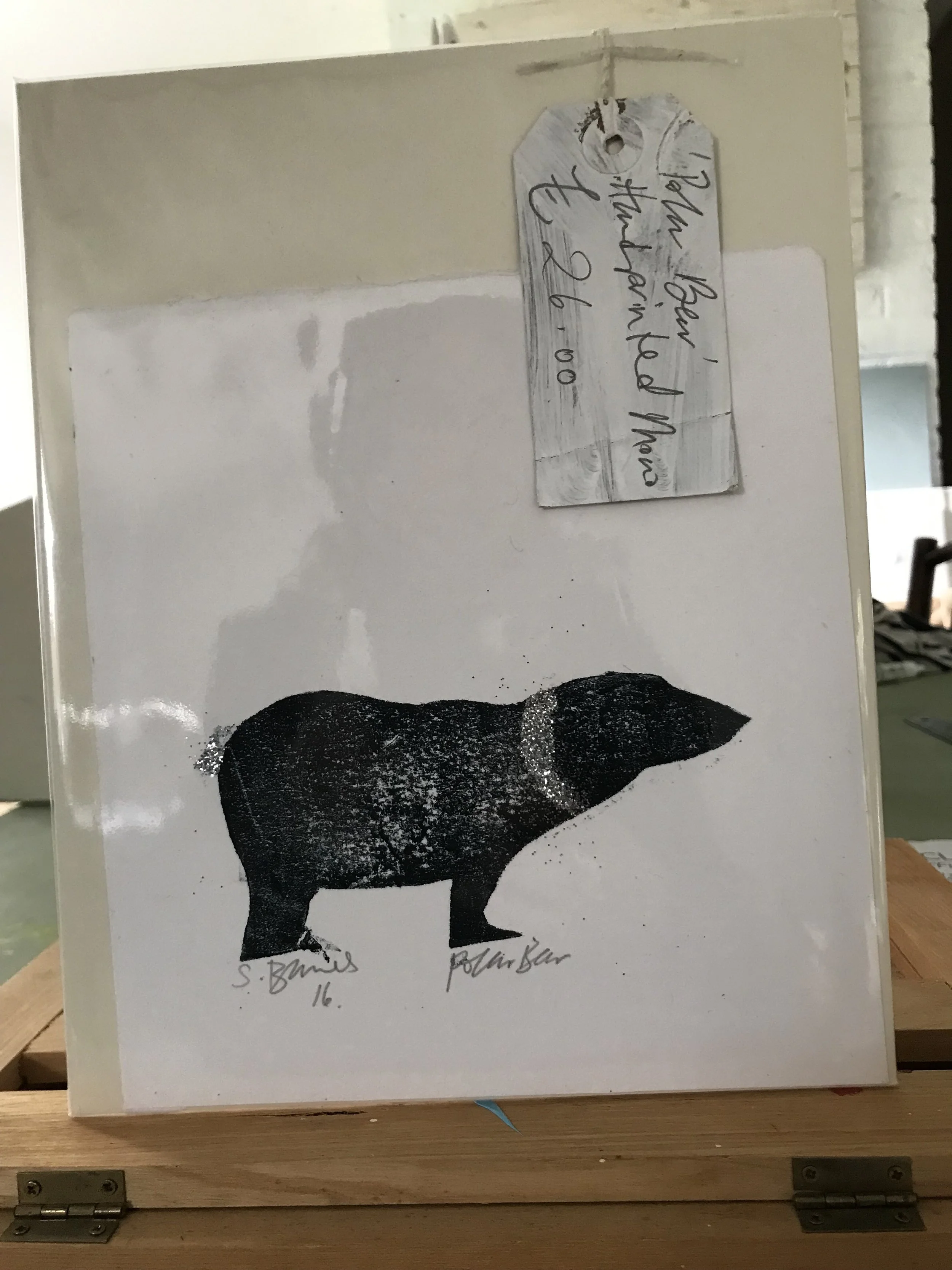 'Polar Bear'  Mono Print