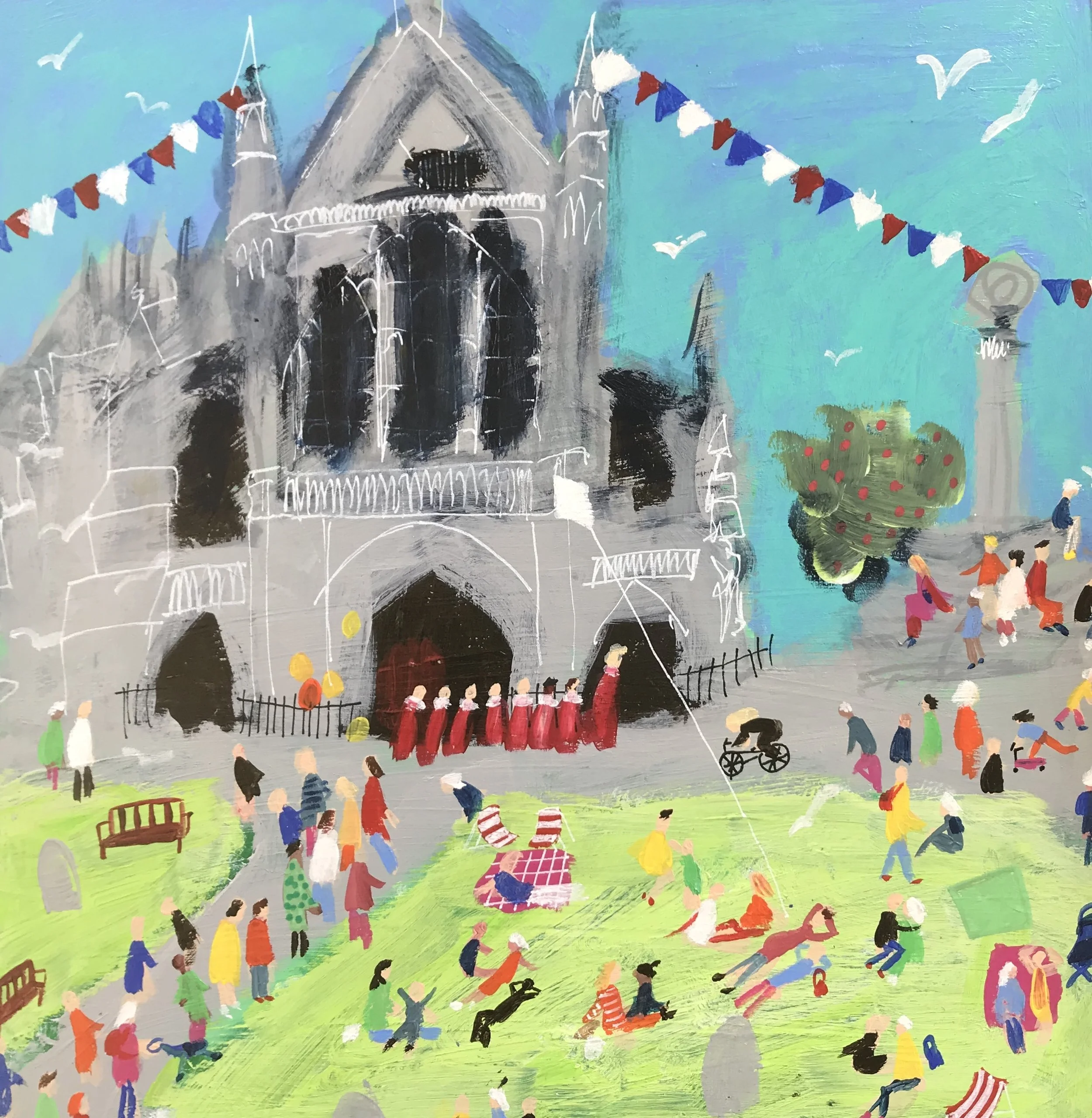 'Winchester Cathedral'   Original Painting by Samantha Barnes.  (Sold)