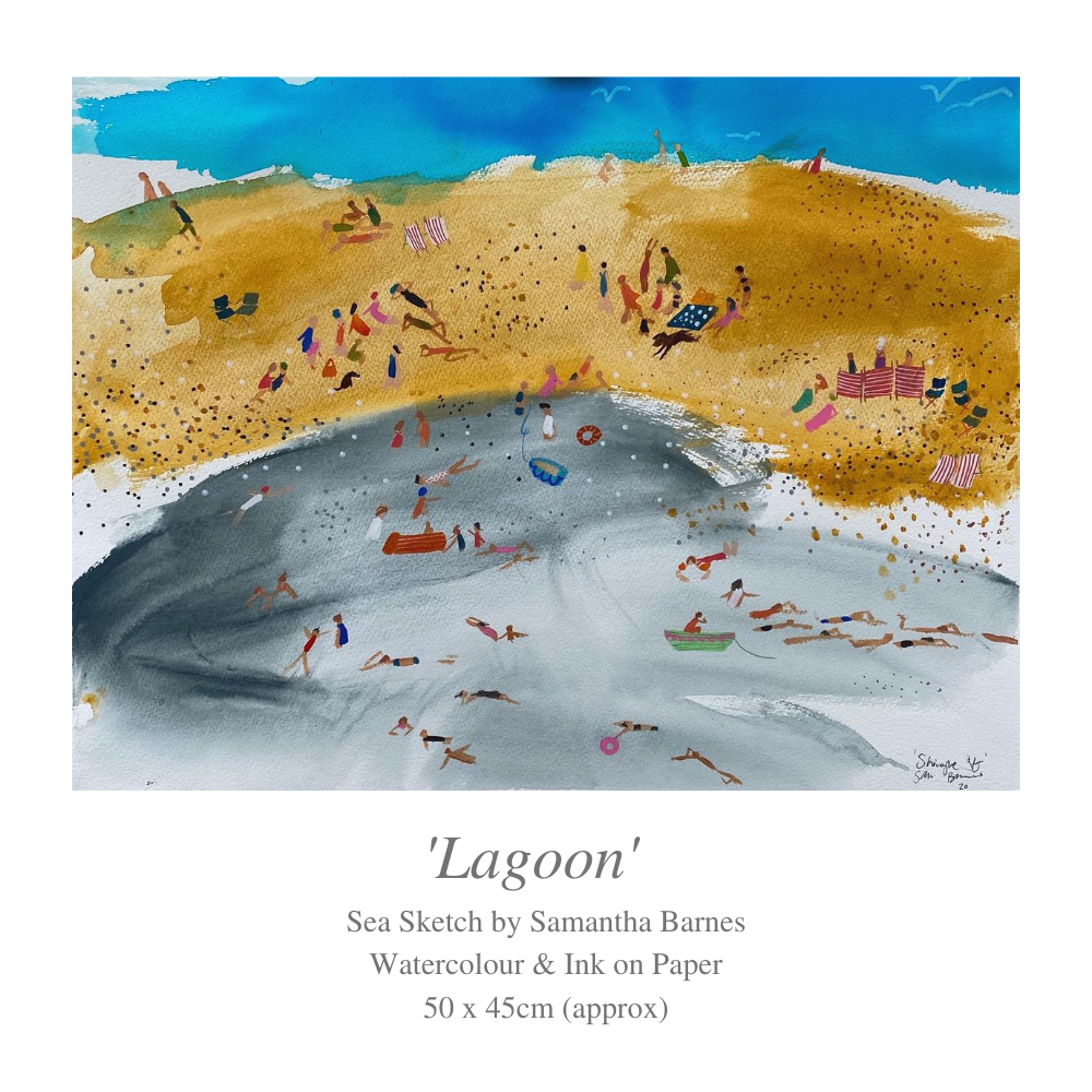 'Lagoon'  Original Sea Sketch Painting on Paper