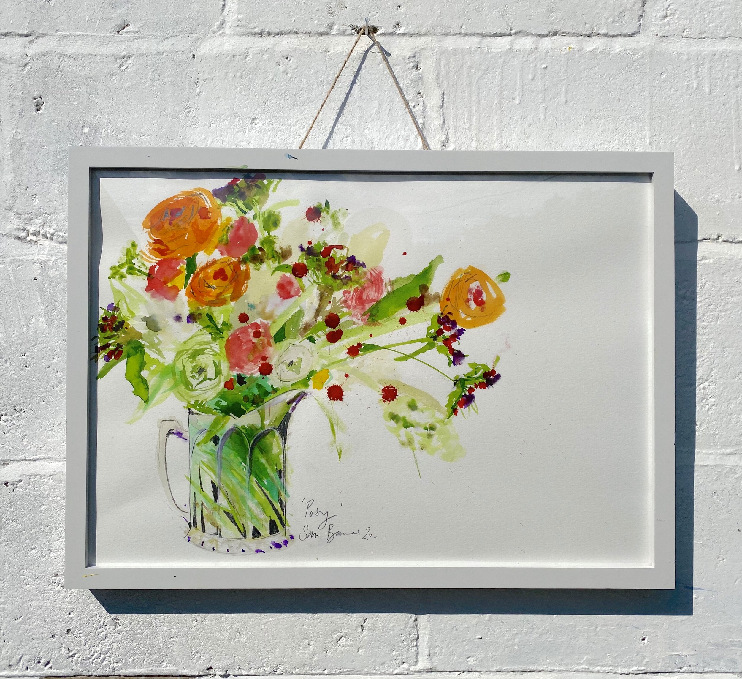 'Emma's Flowers'  Original Watercolour &amp; Ink Painting on Paper