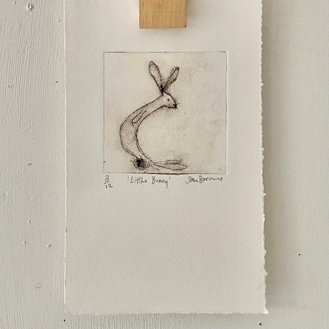 'Little Bunny'  
Drypoint Print Drawing.
TWO AVAILABLE