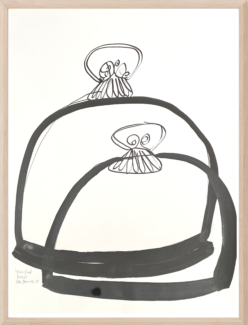 'Two Food Domes'.  Handmade Original Ink Drawing