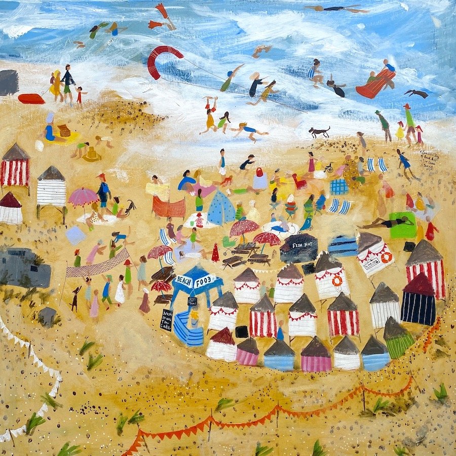 'A Beautiful Day of Beach Huts and Ice Cream'. Samantha Barnes Artist copy.jpg